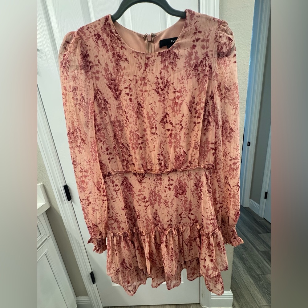 Aqua Pink Floral Dress